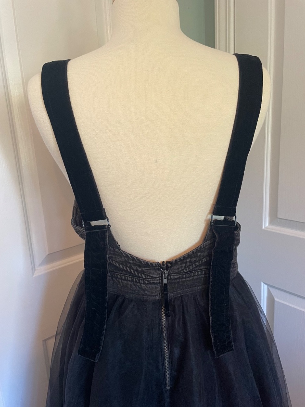 NWT Black Pilcro Denim Tulle Midi Dress - Size 12 - Picture 8 of 10
